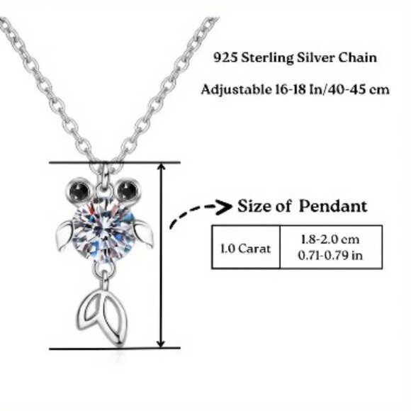 1Carat Moissanite Koi Necklace Gift Box Included GRA Certificate 925 SS Chain - Picture 5 of 6